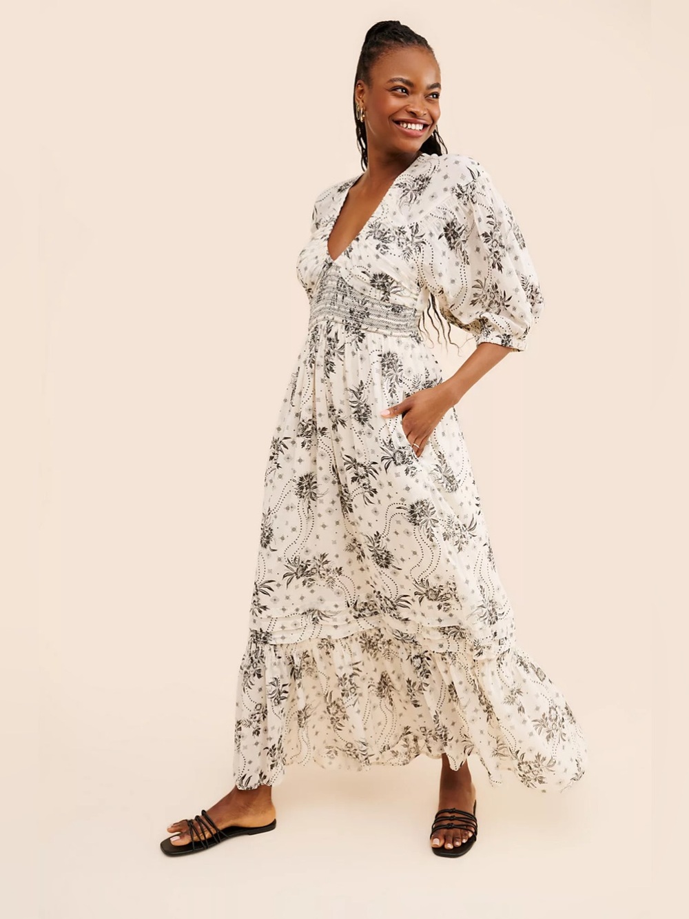 Free People Golden Hour Maxi Dress L